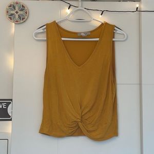 S Yellow Gaze Crossed V-Neck Tank